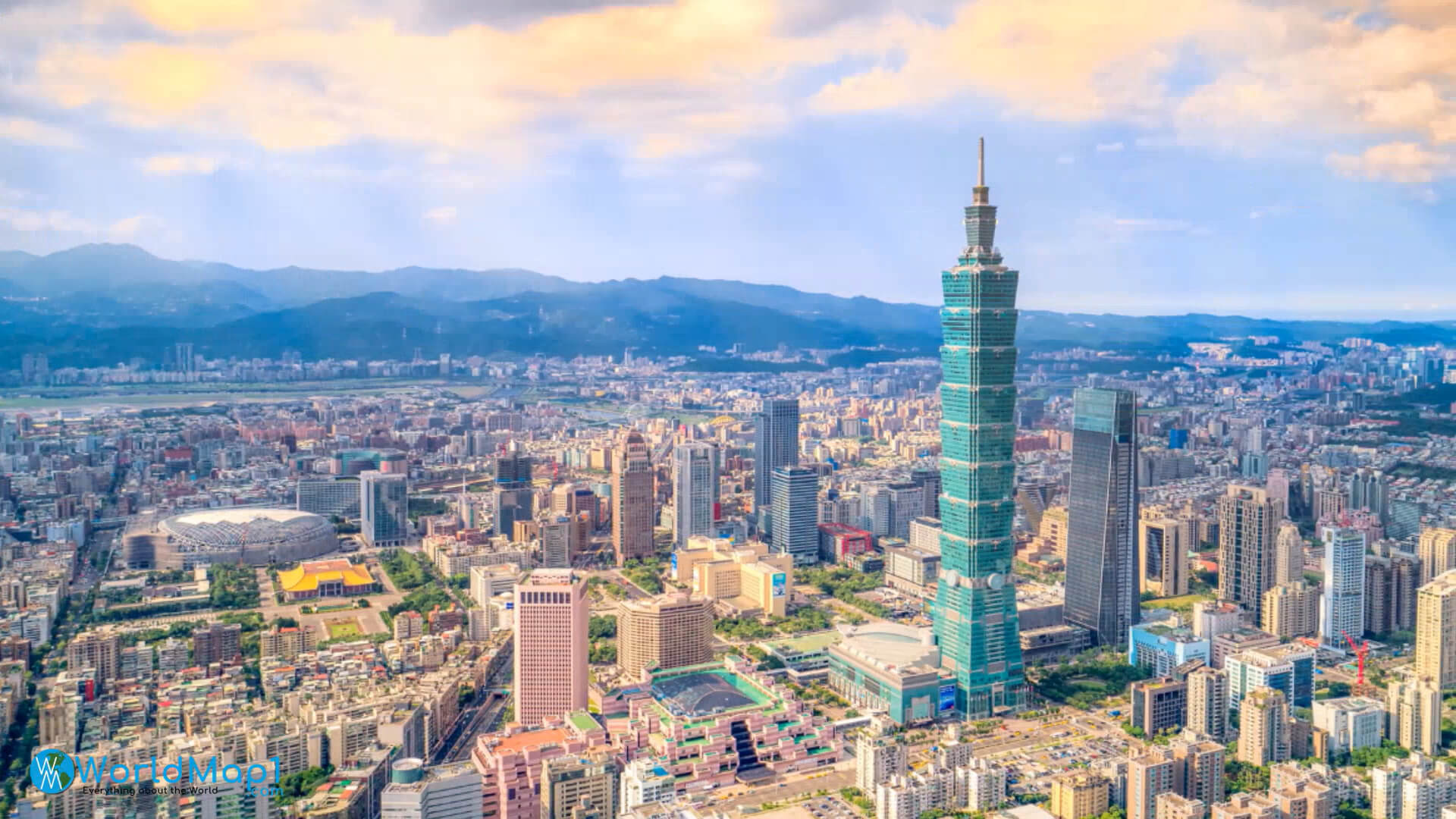 Vue aerienne de Taipei